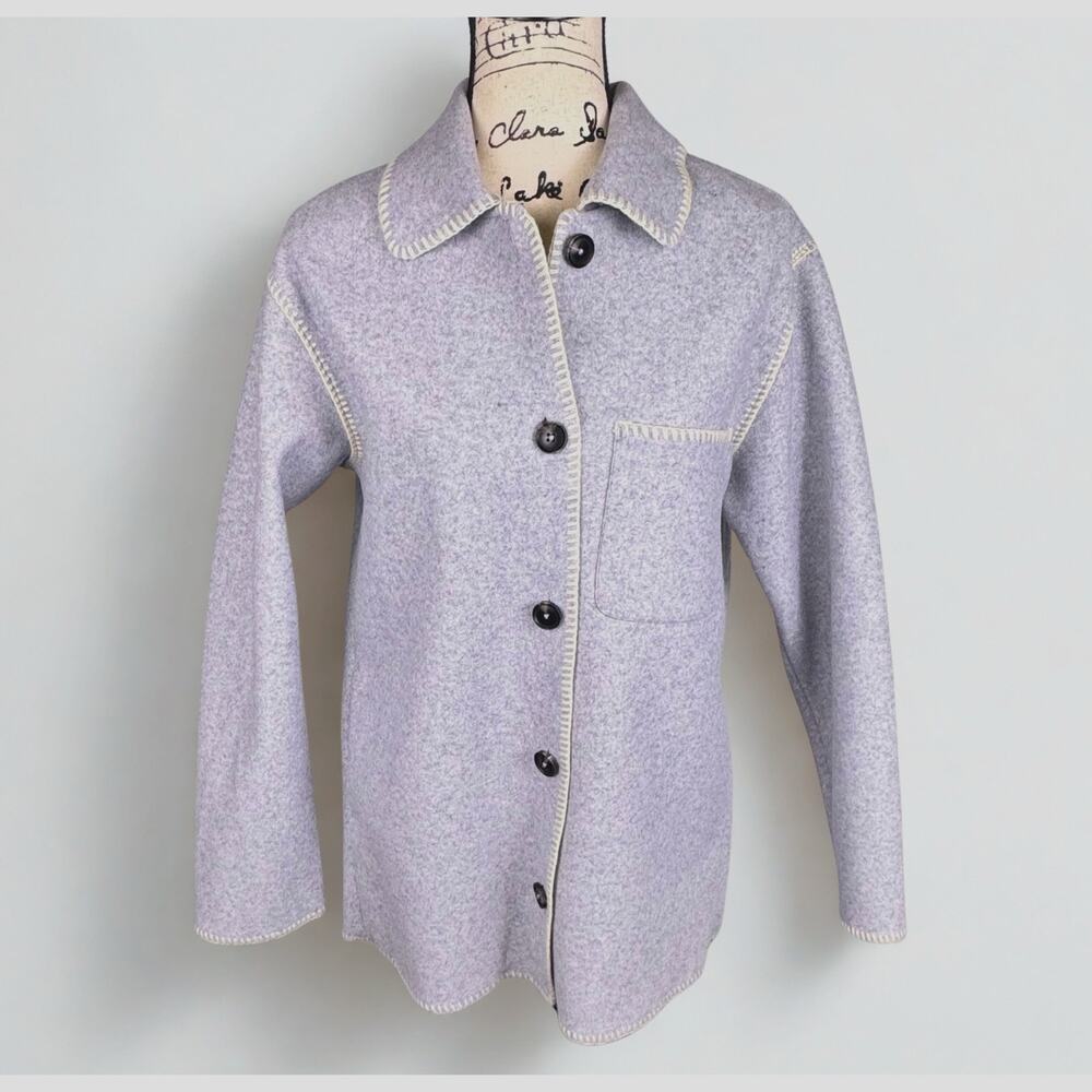 Z Supply Olivia Jacket Sz Small Whipstitch Accent Lagenlook Quiet Money Coastal - Picture 2 of 10
